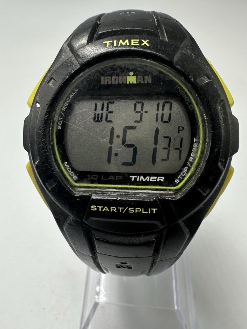 Timex Ironman Digital Watch Men Black 42MM Round Dial Indiglo New Battery 10"